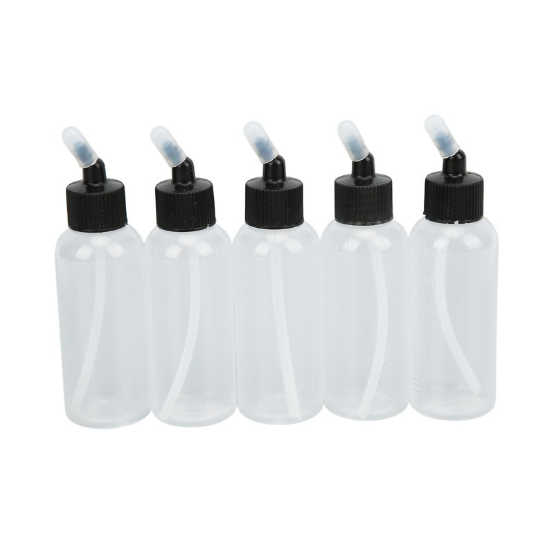 10Pcs Hair Oil Bottle 60ml Leakproof High Temperature Resistant Transparent