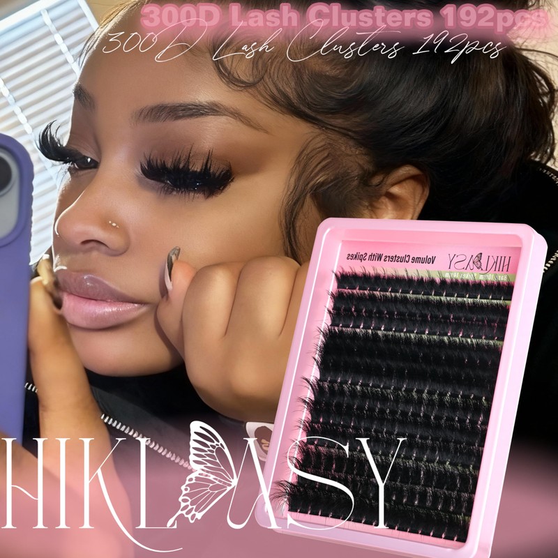 Thick Lash Clusters 300D Extra Volume With Spikes,14-22mm Dramatic Mega