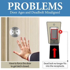 MOSECYOU Deadbolt Restorer Strike Plates Narrow Side and Large Hole, Fix Dead Bolt Misalignment/Sticking/Jamming, Ideal for Common/Electronic/Smart Locks(1, Matte Black)