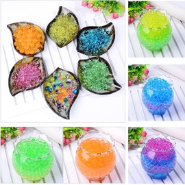 COBQB Water Beads for Vases - 5,000 Pcs Gel Balls Blue - Decorative Sand for Vase Fillers - Decor Home Accessories for Floating Candles Making Wedding Party Decoration