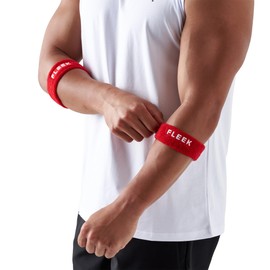 FLEEK Football Bicep Band, 1.5 Inch, Red, Sports Band, Cotton Material, Lightweight, Sweatproof, Comfortable, Breathable, Stretchable, For Sports, Football, Basketball, Running, Tennis