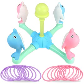 CORPER TOYS Ring Toss Game, Toy Set, Dolphin Series, Allagnate Toss Game, 16 Wheels, Family Game, Family Sports, Parent and Child Game, Present, Christmas