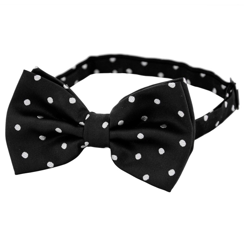 DonDon mens bow tie Polka Dots pre-tied handmade and adjustable