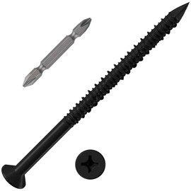 WenSilon(30 PCS) 1/4" x4 Black Concrete Screw Anchor Black Flat Head for Anchoring to Masonry, Block or Brick Stucco