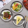 JXHAPY Reusable Brushed Metal Dinner Plates-Stainless Steel Round Plates,Dinner Plate