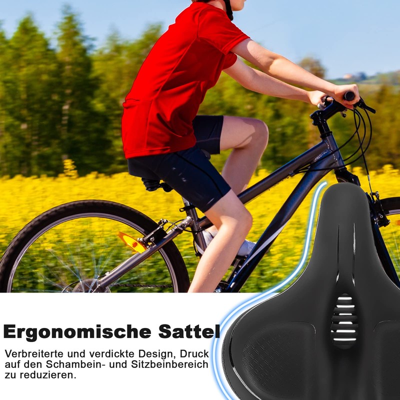 Bicycle Saddle Wide Bicycle Saddle, Waterproof, Breathable, Comfortable, Soft, for