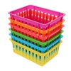 NUOBESTY 6pcs Plastic Desktop Storage Stationery Organizers Colorful Baskets for