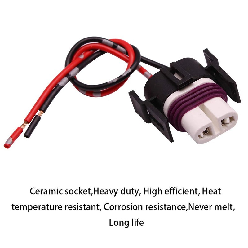YUNPINGCAR H11 High Temperature Ceramic Headlight Plug Connector Wiring Harness