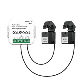 DollaTek WIFI Smart Energy Meter 80A with 2 Clamp CT Smart Home Energy Monitor Power Monitors（White）