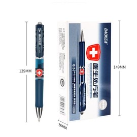 BaoKe Retractable Premium Ballpoint Pen, Medium Point 0.5mm Ballpoint Pen,12 Pack Ball Pens, PC198（blueblack）