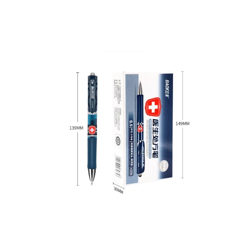 BaoKe Retractable Premium Ballpoint Pen, Medium Point 0.5mm Ballpoint Pen,12