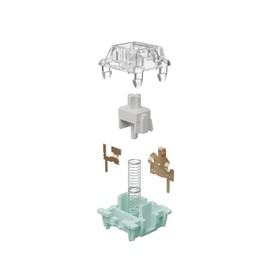 Kutethy X Gateron Jade Series 3.0 Double-Stage Spring White Switches,3-Pin 38gf Linear/Pre Lubed for Mechanical Keyboard（White,10pcs）