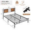 VECELO Metal Platform Full Bed Frame with Wooden Headboard,Sturdy Steel