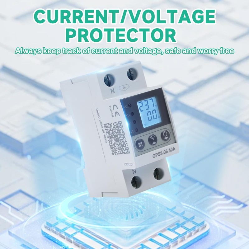 40A WiFi Switch with Surge Protection Overcurrent Smart Meter Switch