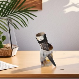 IMIKEYA Viking Drinking Horn Stand with Vintage Design Robust Holder for Drinking Horns Multifunctional Base for Decoration and Storage for Home Bars and Hotels