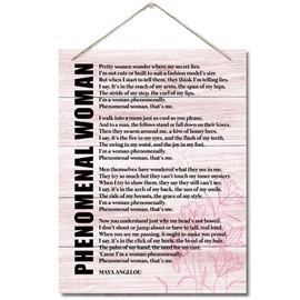 Inspirational Wood Art Signs, Maya Angelou- Phenomenal Woman Poem Inspirational Wall Art Sign, Hanging Printed Wall Plaque Wood Signs, Home Decor, Gift for Home and Office 10 X 7.8 inch