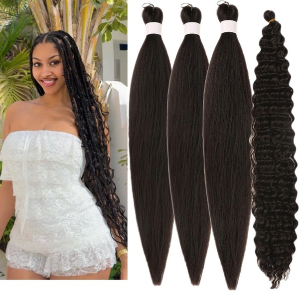 Black Braiding Hair Pre stretched for Boho Braids Pre stretched