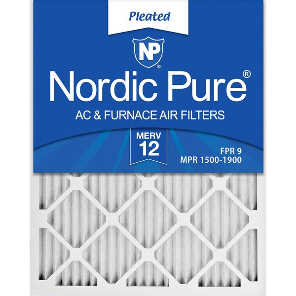 Nordic Pure 16x20x1 MERV 12 Pleated AC Furnace Air Filters 6 Pack