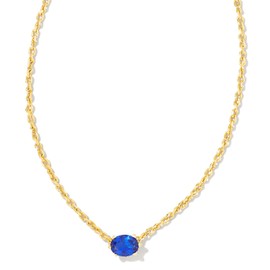 Kendra Scott Cailin 14k Gold-Plated Pendant Necklace in Blue Crystal, Fashion Jewelry for Women