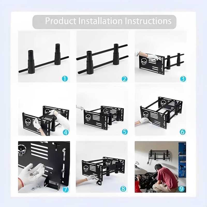 Tour Pack Wall Mount Bracket, Storage Rack for Harley Touring