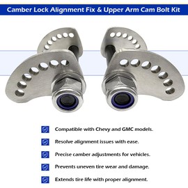 GOLKNHA ±1.5 Degree Camber Lock Alignment Fix & Upper Arm Cam Bolt Kit Compatible with Silverado Sierra Silverado 3500 2500 1500 304 Stainless Steel 1999-2019