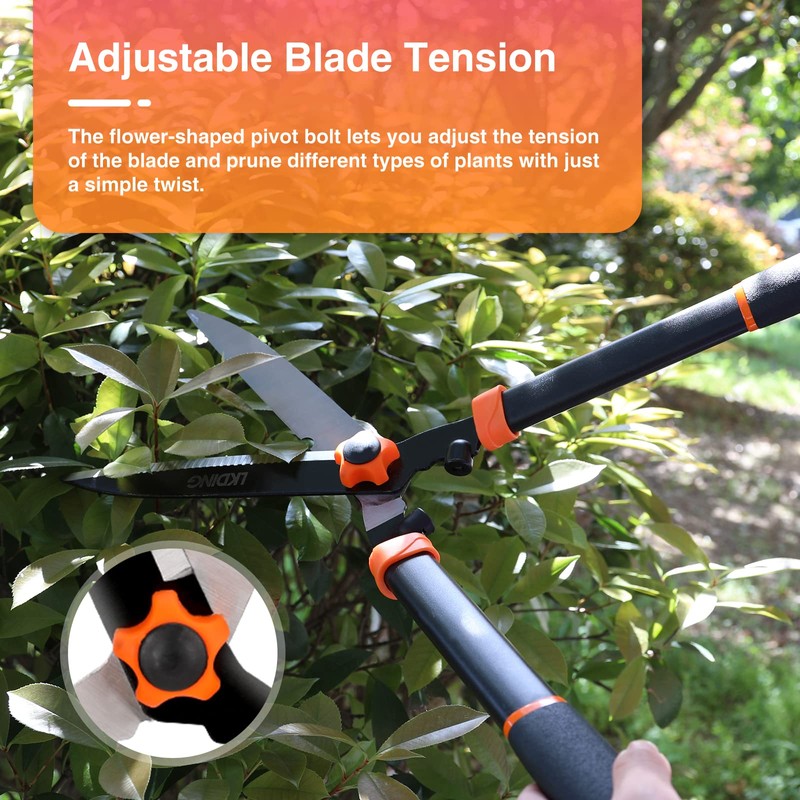 LKDING Lightweight Hedge Shears Manual Hedge Clippers for Trimming Borders
