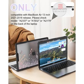iCasso for MacBook Air 13 Inch Case 2021,2020-2018 Release M1 A2337 A2179 A1932, Anti-Cracking Heavy Duty Protective Hard Shell Case with TPU Bumper for MacBook Air 13.3+Keyboard Cover,Flowers