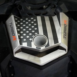 Decal Concepts Flat Black American Flag Hood Decal Accent Graphic Kit - Fits Can Am Maverick X3