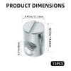 15 PCS M8 Barrel Nuts Cross Dowels Slotted Nuts M8x11.5x14.5mm