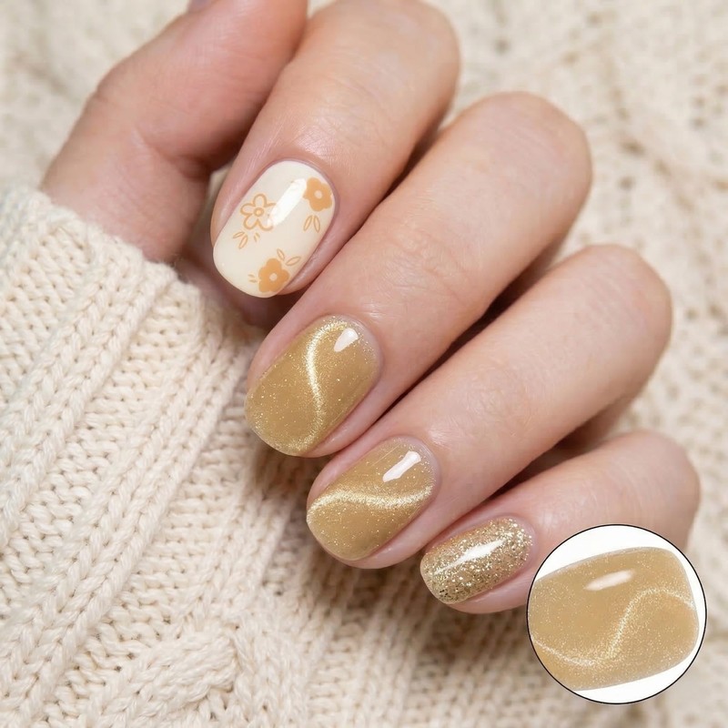 Semi Cured Gel Nail Strips,UV Light Needed, Lasting Gel Nail