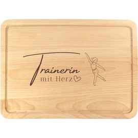 Trainer with Heart Gift - Premium Wooden Chopping Board 30 x 20 cm Large for Guard Trainers, Dance Teachers, Dance Coach - Geschenkissimo Gift Idea