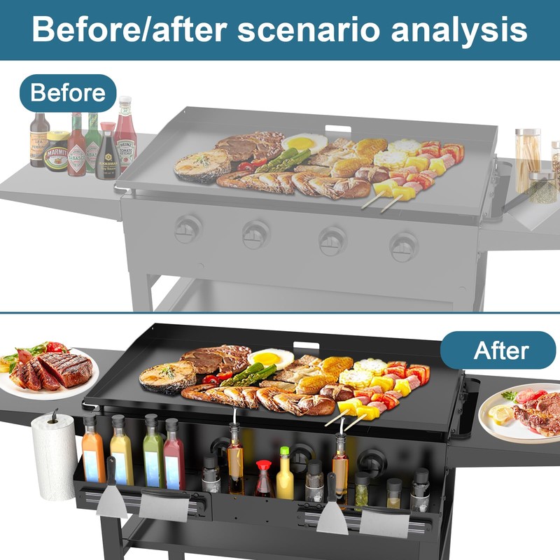 Adjustable Front Griddle Caddy for Blackstone 28" to 36" Griddles,