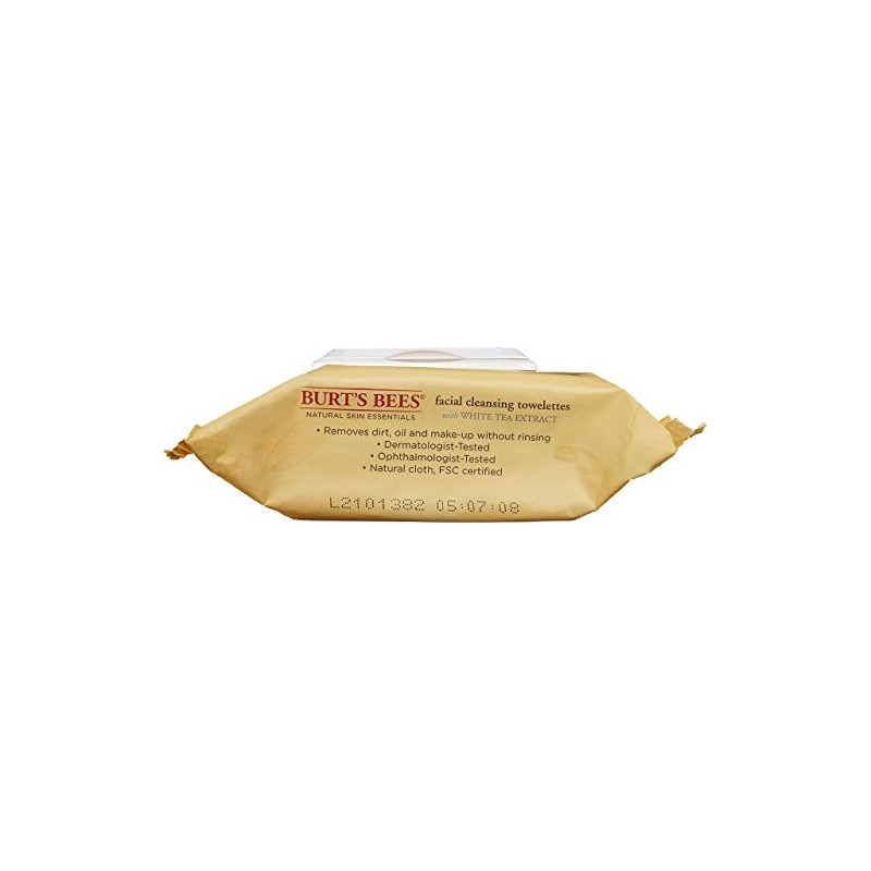 Burt's Bees Facial Cleansing Towelettes with White Tea Extract, 30
