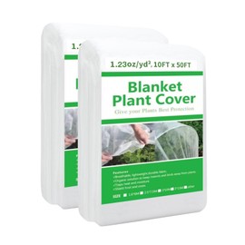 Ukontagood 2 Pack Plant Covers Freeze Protection, 10ft x 50ft Frost Blanket for Plants Tree Blanket Cover, Freeze Protection Garden Covers for Outdoor Plants Winter or Floating Row Covers