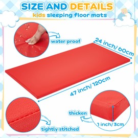 Geetery 6 Sets Rainbow Rest Mats for Kids Include 6 Pcs Rainbow Rest Floor Mats and 6 Pcs Children's Nap Blanket Polyester Soft Blanket 2 Colors for Kids Toddlers Daycare Furniture Supplies