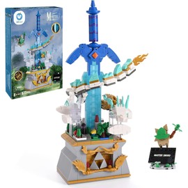 Sillbird Master Sword Building Set with Dragon, Buildable Hyrule Castle Collection Display Model Glowing Toy, Ideal Christmas & Birthday Gifts for Kids Boys Girls Ages 8-12 (677pcs)