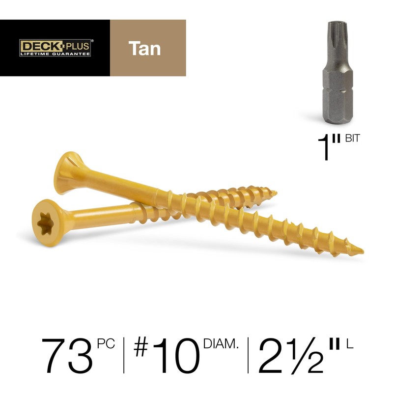 Deck Plus 48415 Exterior Wood Screws, #10 x 2-1/2", 4-Layer