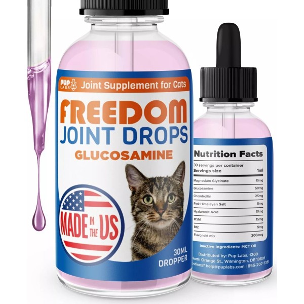 Freedom Joint Drops for Cats with Hyaluronic Acid, MSM (30ml