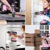 WORKPRO Pink Tool Kit with Drill, Tool Set with 20V