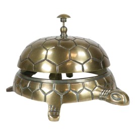Metal Nautical Vintage Look Turtle Tortoise Paperweight Desk Counter Clerk Bell