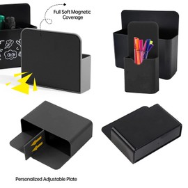 Forreen Magnetic Pen Holder, Pack of 4 Magnetic Pen Holder, Magnetic Marker Holder, Whiteboard Pen Holder, Magnetic Pen Holder, Storage Box for Fridge Whiteboard Locker