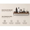 Bathroom Floating Shelves With Towel Bar - Solid Walnut Wooden