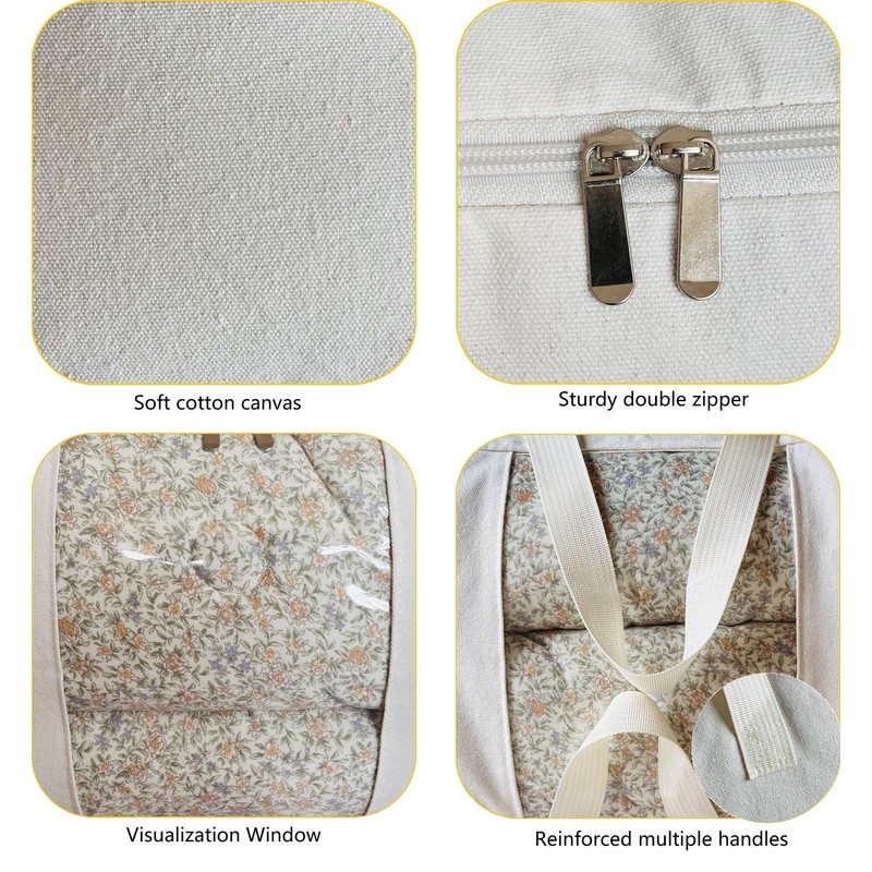 DoYiKe Soft Large Canvas Comforter Storage Bags with Four Carrying