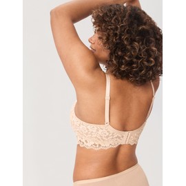 MOMANDA Women's Lace Nursing Bra Lace Bralette Padded No Underwire Maternity Bras Breastfeeding Pregnancy Beige 38C