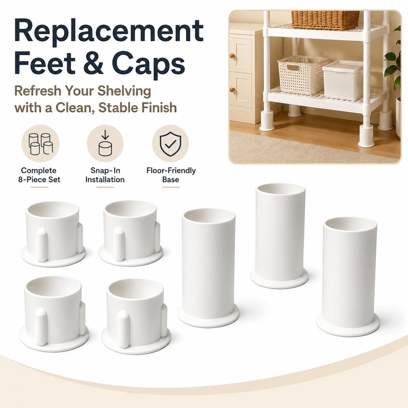 Replacement Feet and Caps Compatible with HDX Heavy Duty Shelving,