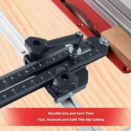 Table Saw Jig, T Slot Saw Jig Thin Jig Table Saw Cutting Tool with Limit Block for 3/8x3/4 Inch T Slot 2-5/8 to 8-1/2 Inch Adjustment