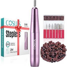 COSLUS - Lima de taladro eléctrico profesional, kit de máquina portátil para uñas de gel acrílico, herramientas de manicura y pedicura, juego de pulid