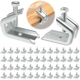 Fengone 1/4" x 20 Beam Clamp for Threaded Wire Ring, Zinc Plated Steel Beam Clamp with Harden Point Screws for 1/2 inch Flanges 50 Pack