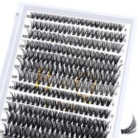 【BacktoSchool】30D+40D Natural Kit l B&Qaugen 280pcs Individual Natural Look Clusters for DIY Eyelashes Extension, Waterproof Long Lasting Beginner Friendly Summer Fake Lashes Stacking Makeup Gift Cosmetic:_ONLY LASH 30+40 C-Curl