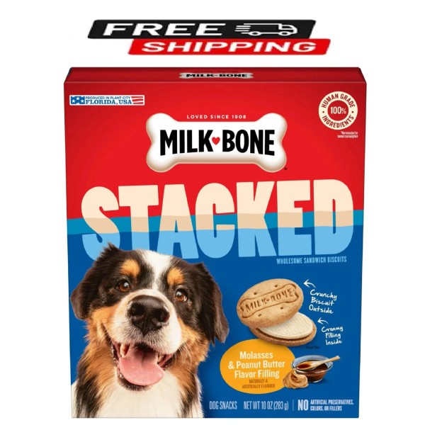 Milk-Bone Milk Bone Stacked Dog Biscuits, Molasses & Peanut Butter